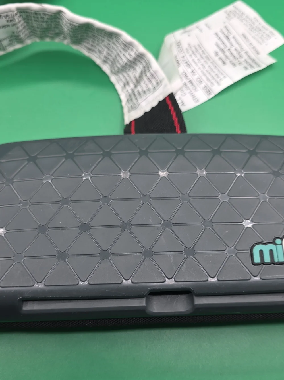 mifold Grab-and-Go Portable Booster Seat – Slate Grey & Crimson Red